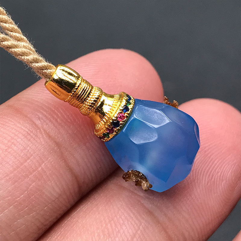 10MM蓝玉髓玛瑙无相分体式三通文玩108星月手串配饰配件佛头佛塔
