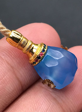 10MM蓝玉髓玛瑙无相分体式三通文玩108星月手串配饰配件佛头佛塔