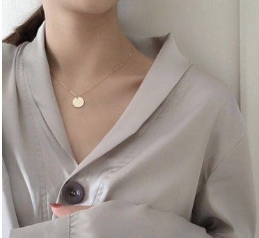 装饰小圆片极细女百搭日韩吊项链