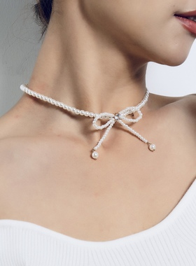 潮流满珍珠流苏气质项链