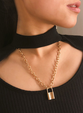 欧美跨境饰品复古几何百搭毛衣链