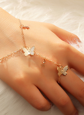 简约蝴蝶手饰女蝴蝶五角星手链