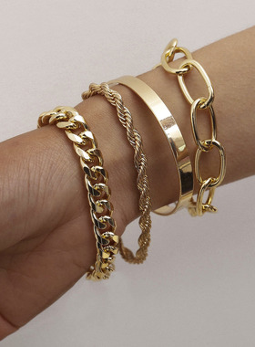 欧美风饰品螺纹夸张手链