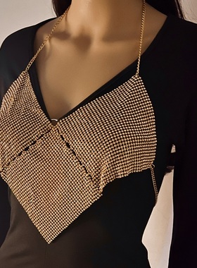 欧美跨境饰品夜店闪钻拼接身体链