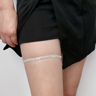 欧美闪亮性感身体链配饰女leg chain 夏季 复古民族风满钻菱形腿链