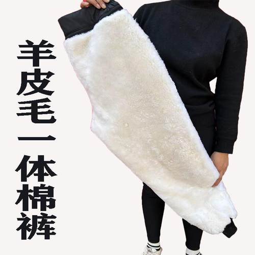 老年人羊皮毛一体棉裤