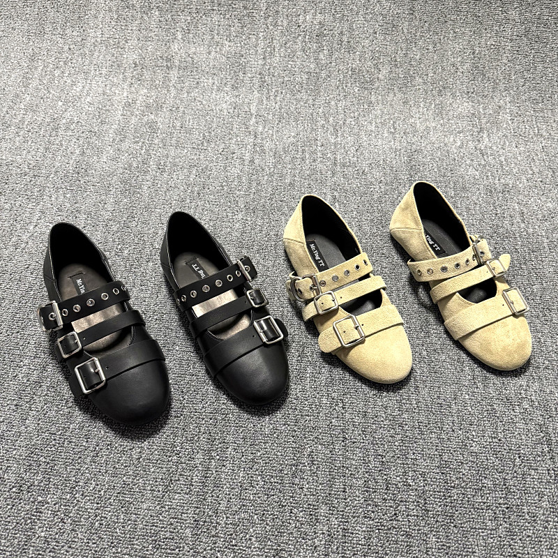 欧洲站真皮女鞋2026早春新款欧货皮带扣浅口低跟平底单鞋玛丽珍鞋,女鞋,玛丽珍鞋,淘宝优惠券,粉丝福利购,淘宝优惠卷