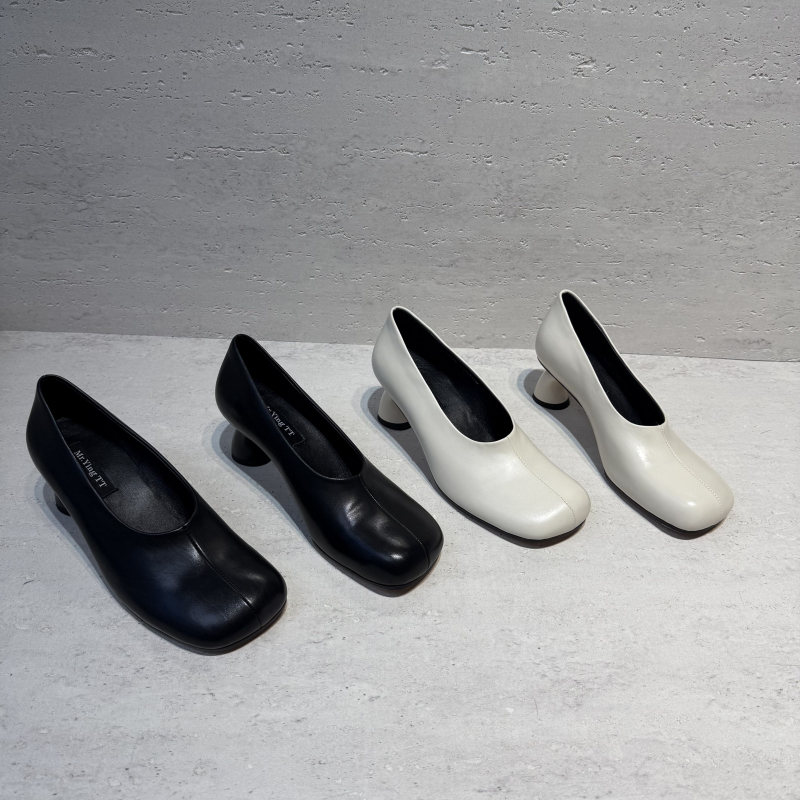 欧货真皮欧美风浅口高跟鞋女单鞋