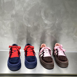 欧货真皮厚底休闲板鞋 新款 韩版 时尚 欧洲站女鞋 休闲鞋 2025年秋季