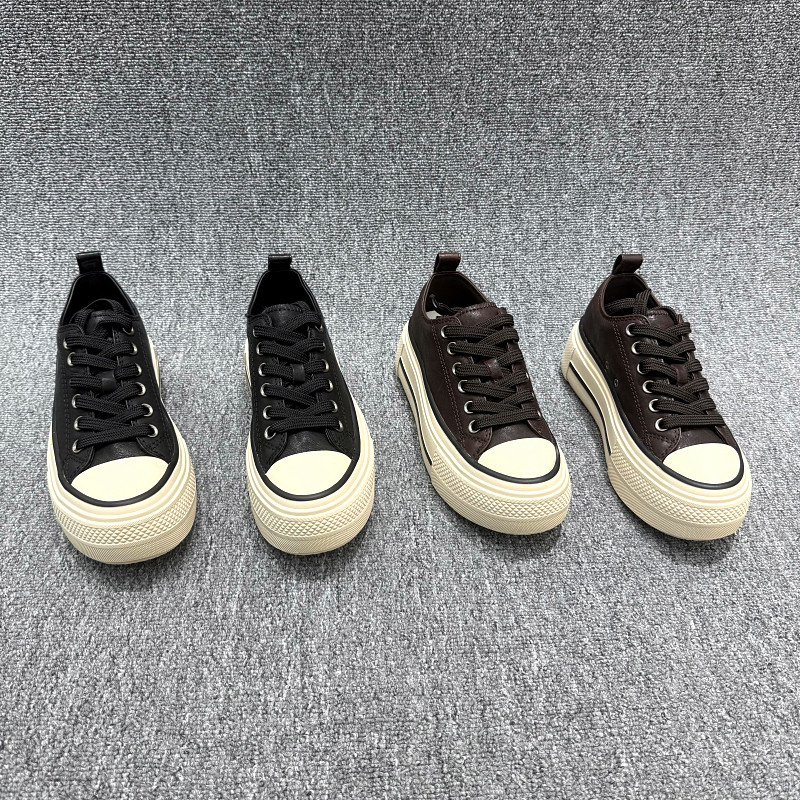 欧洲站真皮女鞋2025年秋季新款欧货圆头厚底时尚休闲鞋百搭板鞋,女鞋,休闲板鞋,淘宝优惠券,粉丝福利购,淘宝优惠卷