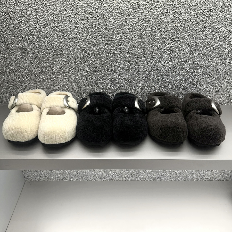 欧洲站加绒厚底包头拖鞋女半拖