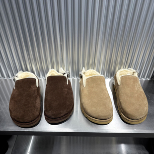 欧货磨砂皮羊毛厚底勃肯鞋 新款 包头 2025年冬季 欧洲站乐魔加绒女鞋