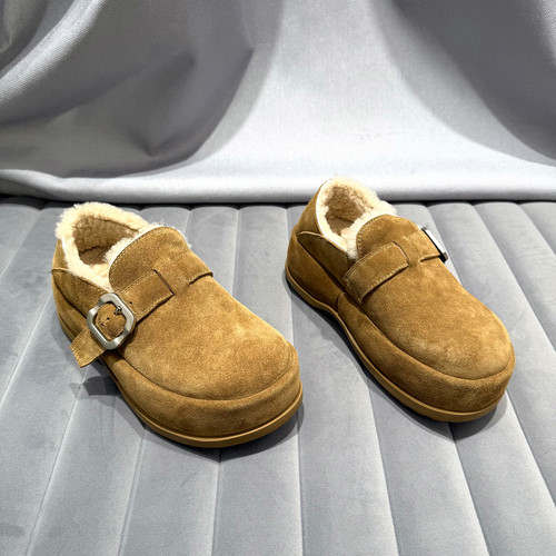 乐魔欧货真皮厚底加绒乐福鞋