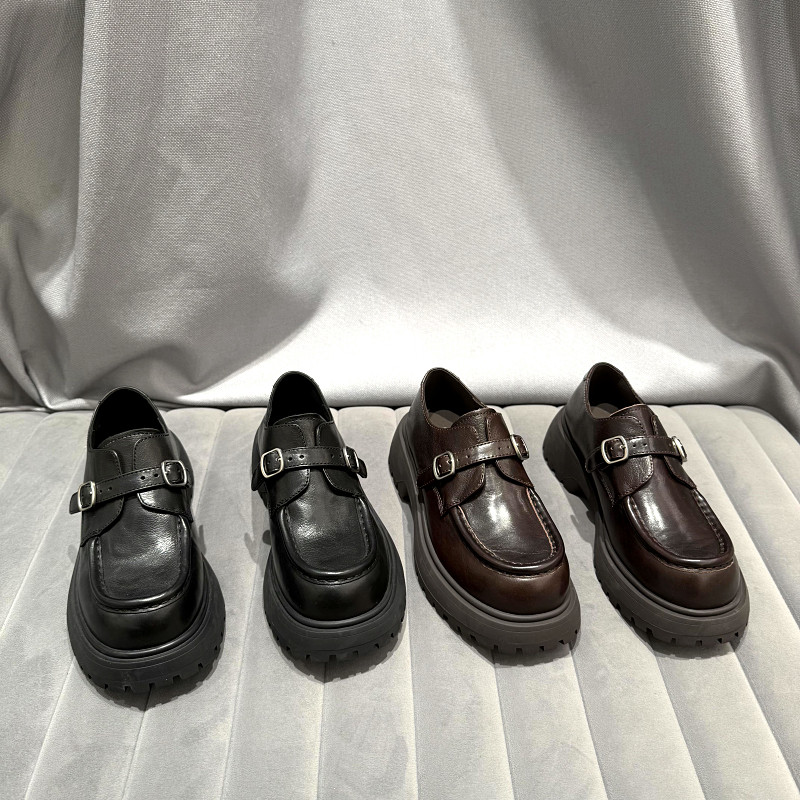 欧洲站女鞋2026年早春新款欧货真皮厚底乐福鞋英伦风一脚蹬单鞋,女鞋,乐福鞋（豆豆鞋）,淘宝优惠券,粉丝福利购,淘宝优惠卷