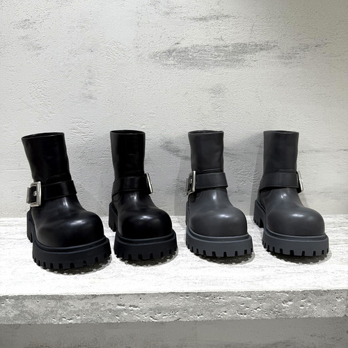 先峰名典真皮短靴女厚底马丁靴