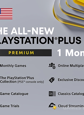 PlayStation Plus Premium 1 Month 美服高级版会员1月卡 PS5 PS4