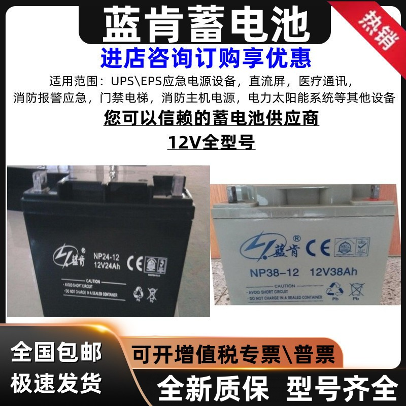 蓝肯蓄电池NP65-12机房12V65A7A17A24A38A100A120A150A200A直流屏
