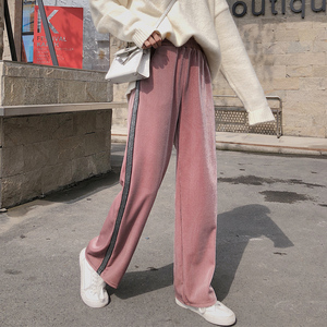 坠感金丝绒阔腿裤