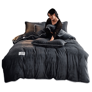 珊瑚绒床品四件套冬季床单被套法兰绒牛奶绒秋冬床上三件套加厚