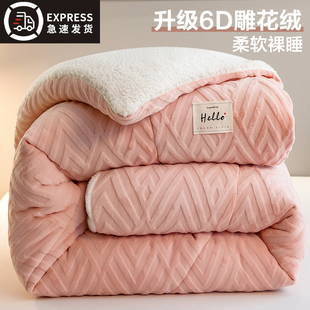 冬季 羊羔绒被子冬被单人加厚保暖牛奶绒冬天厚棉被被芯宿舍春秋被