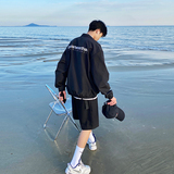 夏冰丝高级感西装五分短裤男设计感扣子薄款休闲西裤K502-P35，男装牛仔裤，星座205