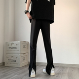 高街vibe开叉排扣高级感冰丝休闲裤男修身西裤女KK344-P55，男装西裤，星座205