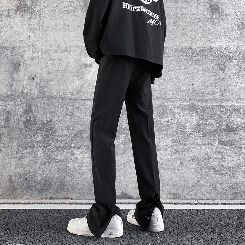 早秋高街vibe开叉排扣高级感休闲裤男修身西裤女KK344-P55，男装西裤，星座205