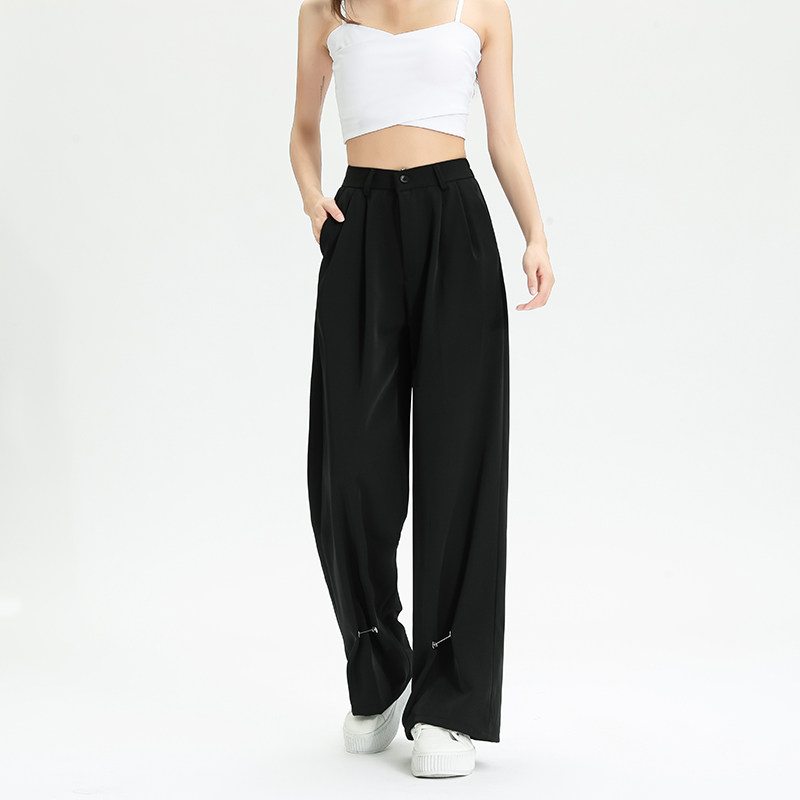 冰丝不起球不起皱夏季休闲西裤男宽松垂感直筒裤女KK388-P60,女装休闲裤,星座205
