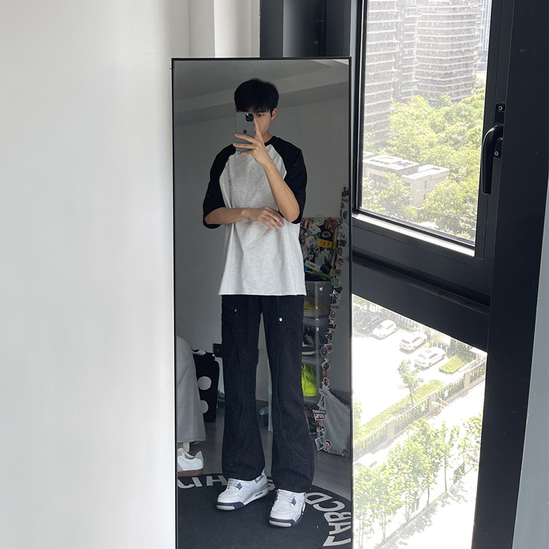 早秋新款美式高街设计感直筒宽松牛仔裤男休闲长裤K833-P65控88,男装牛仔裤,星座205