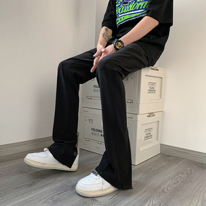 高街vibe开叉排扣高级感冰丝休闲裤男修身西裤女 KK344-P55，男装西裤，星座205