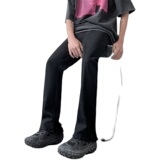 秋冬美式vibe高街弹力黑色修身直筒微喇排扣牛仔裤男K884-P55，男装牛仔裤，星座205