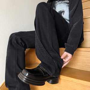早秋新款美式高街设计感直筒宽松牛仔裤男休闲长裤 K833-P65 控88图片