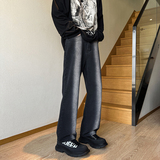 早秋美式VIBE高街微喇叭裤男撞色显瘦百搭牛仔裤K682-P50控78，男装牛仔裤，星座205