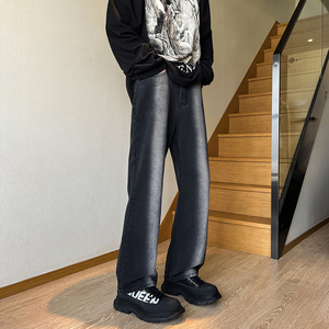 早秋 美式VIBE高街微喇叭裤男撞色显瘦百搭牛仔裤 K682-P50 控78图片