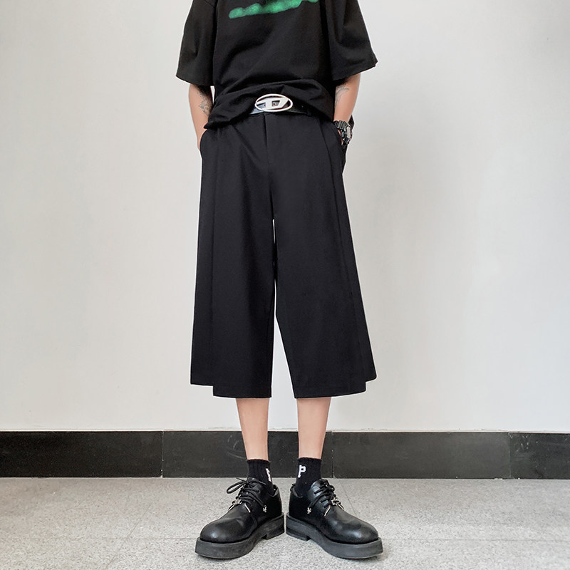 夏季冰丝高级感山本耀司休闲设计感不规则七分西裤男K787-P45，男装西裤，星座205