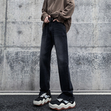 早秋四季高街vibe修身长裤黄泥染拉链牛仔裤男K823-P55，男装牛仔裤，星座205