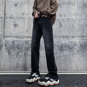 早秋四季 高街vibe修身长裤黄泥染拉链牛仔裤男 K823-P55图片