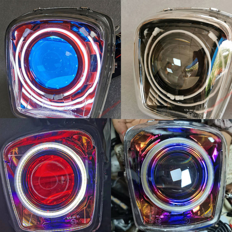 林海新款酷奇S9飞鹰 CUXI Q5海5氙气灯 LED双光透镜 天使眼恶魔眼