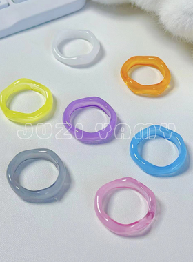 橘子yamy亚克力韩系曲面戒指女