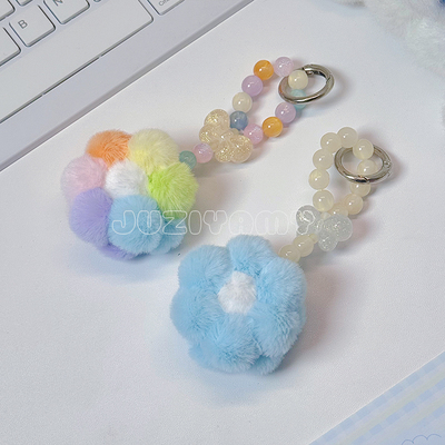 橘子yamy原创毛茸茸花朵挂件包挂