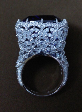 宝石925银夸张欧美戒指