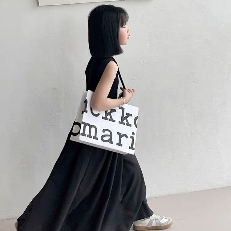 女童背心连衣裙2025夏季新款儿童装赫本风无袖小黑裙大童韩版长裙