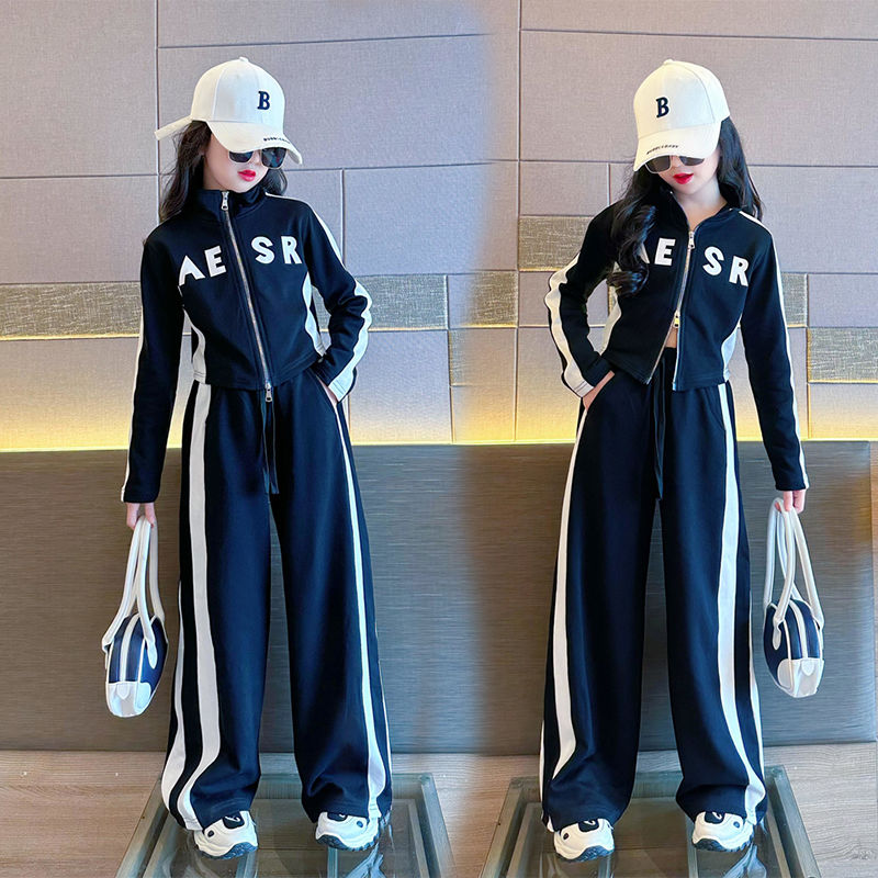 女童运动套装春秋款2025新款儿童秋季洋气童装女大童韩版卫衣春装