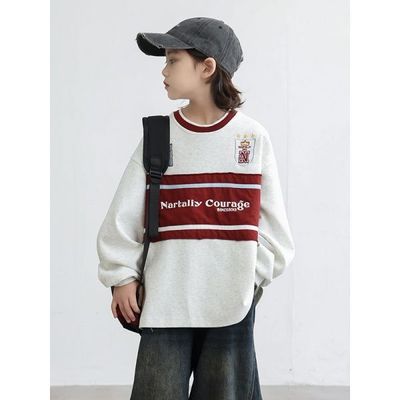 男童卫衣秋季韩版儿童上衣痞帅2025秋冬新款中大童装加绒打底衫潮