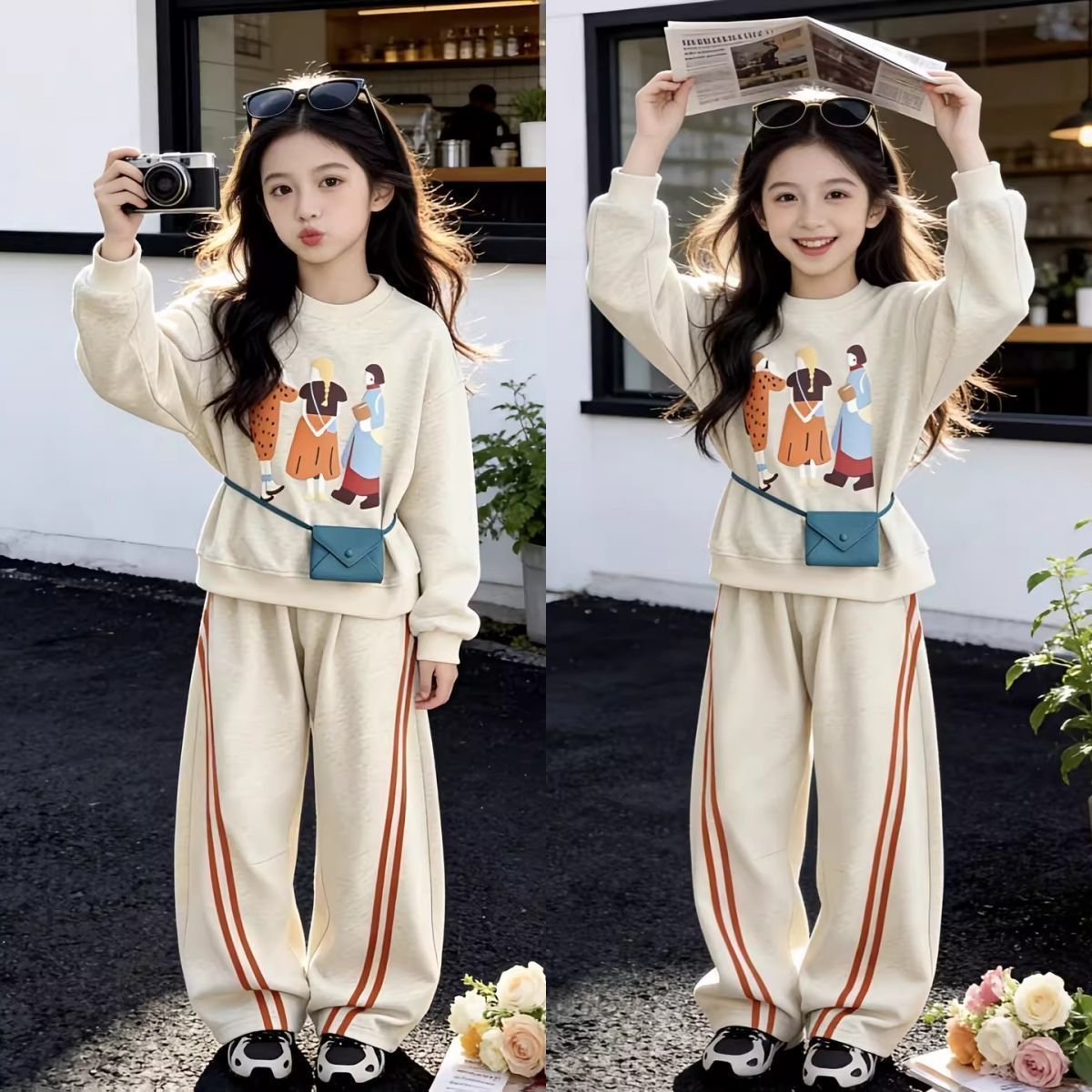 女童春装卫衣套装2026新款中大儿童春季休闲运动衣服时尚洋气时髦图片