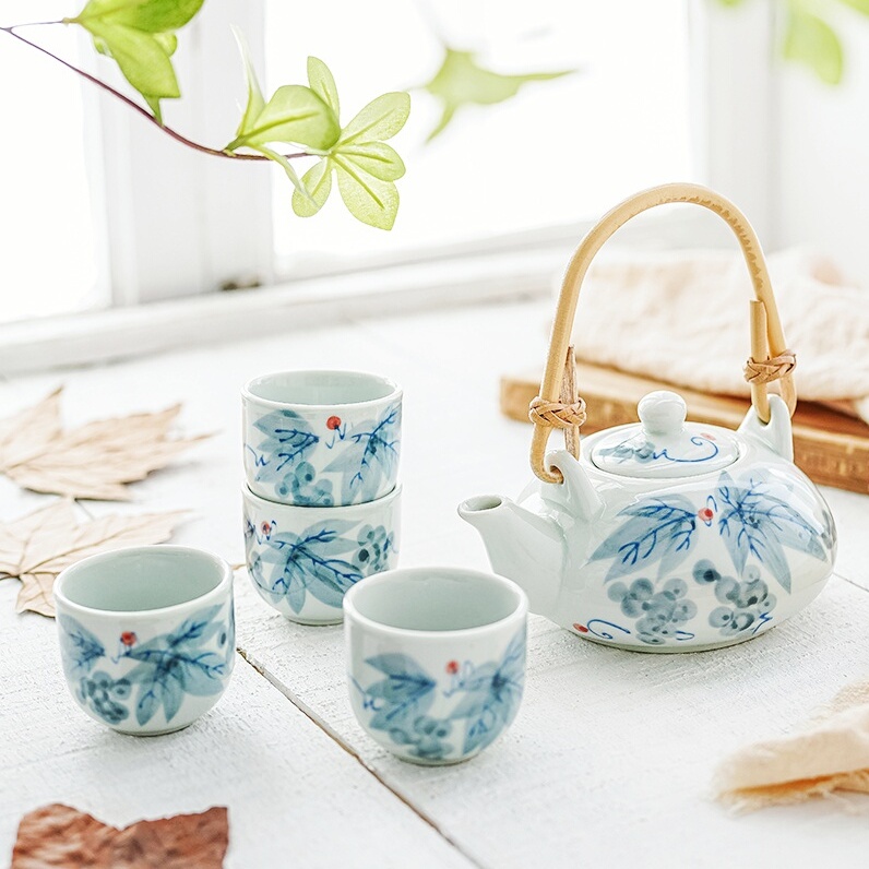日式陶瓷茶具手绘茶壶杯具茶杯子