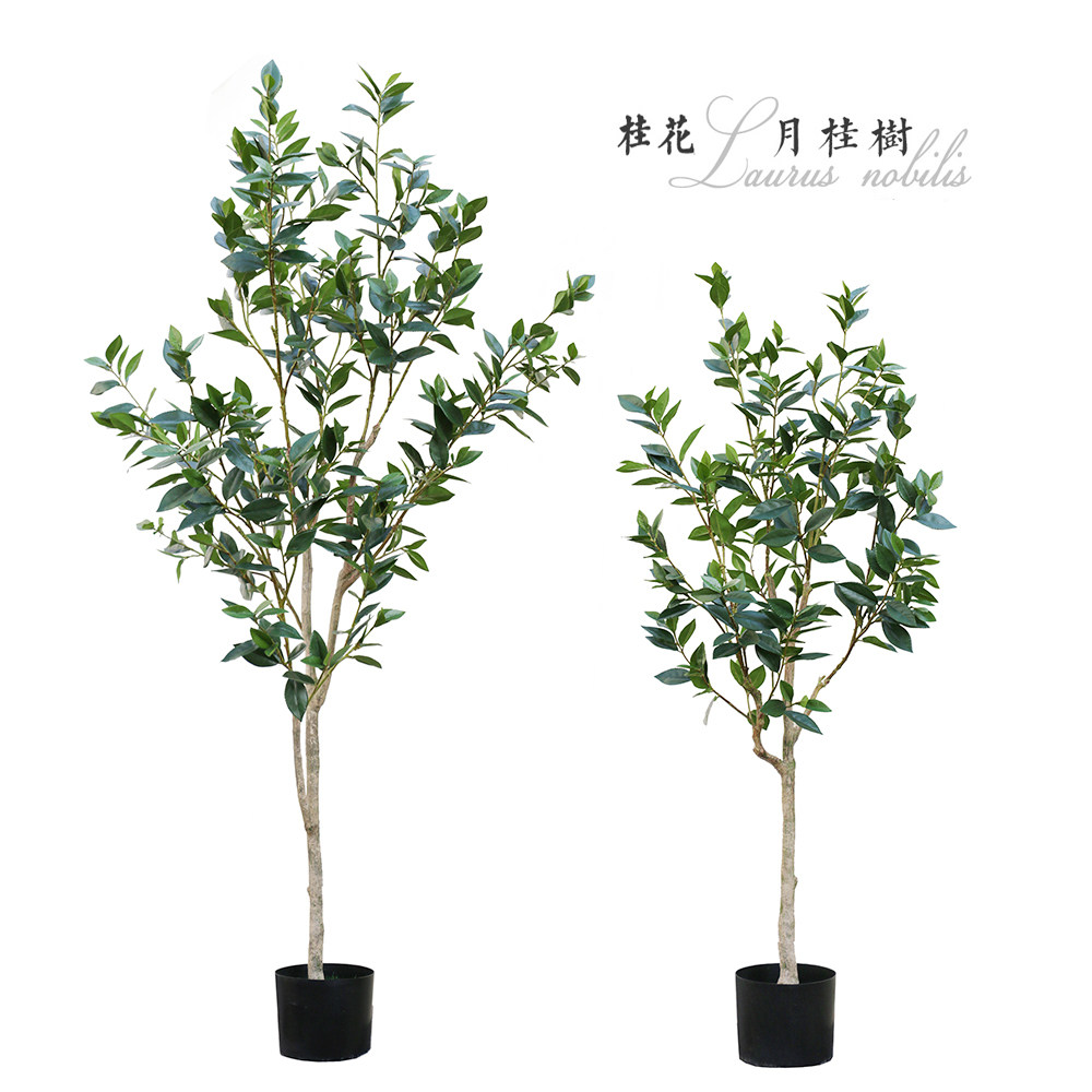 仿真桂花树月桂假树中式室内客厅卧室落地假绿植物盆栽景装饰包邮