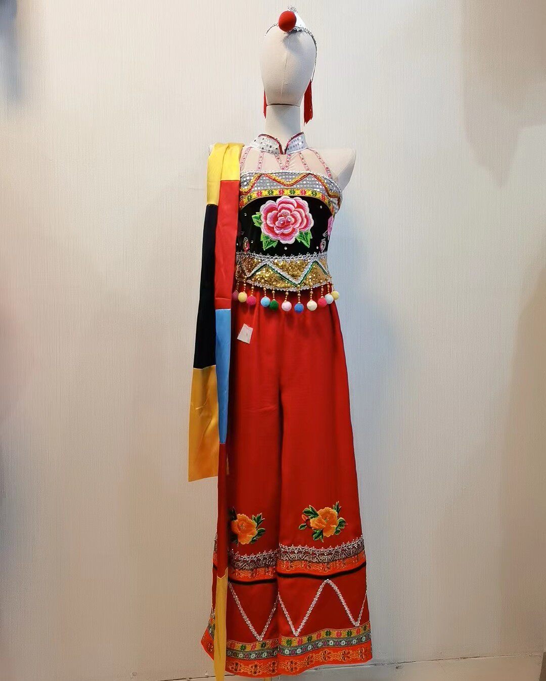 桃李杯改良甩花腰装荞麦花开彝族舞蹈服装少数民族民间艺考演出服