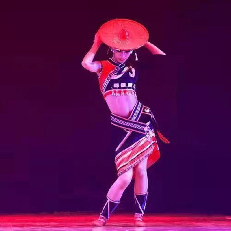 桃李杯女子独舞《花腰》傣族原版山南笠影舞蹈定制舞台演出服装