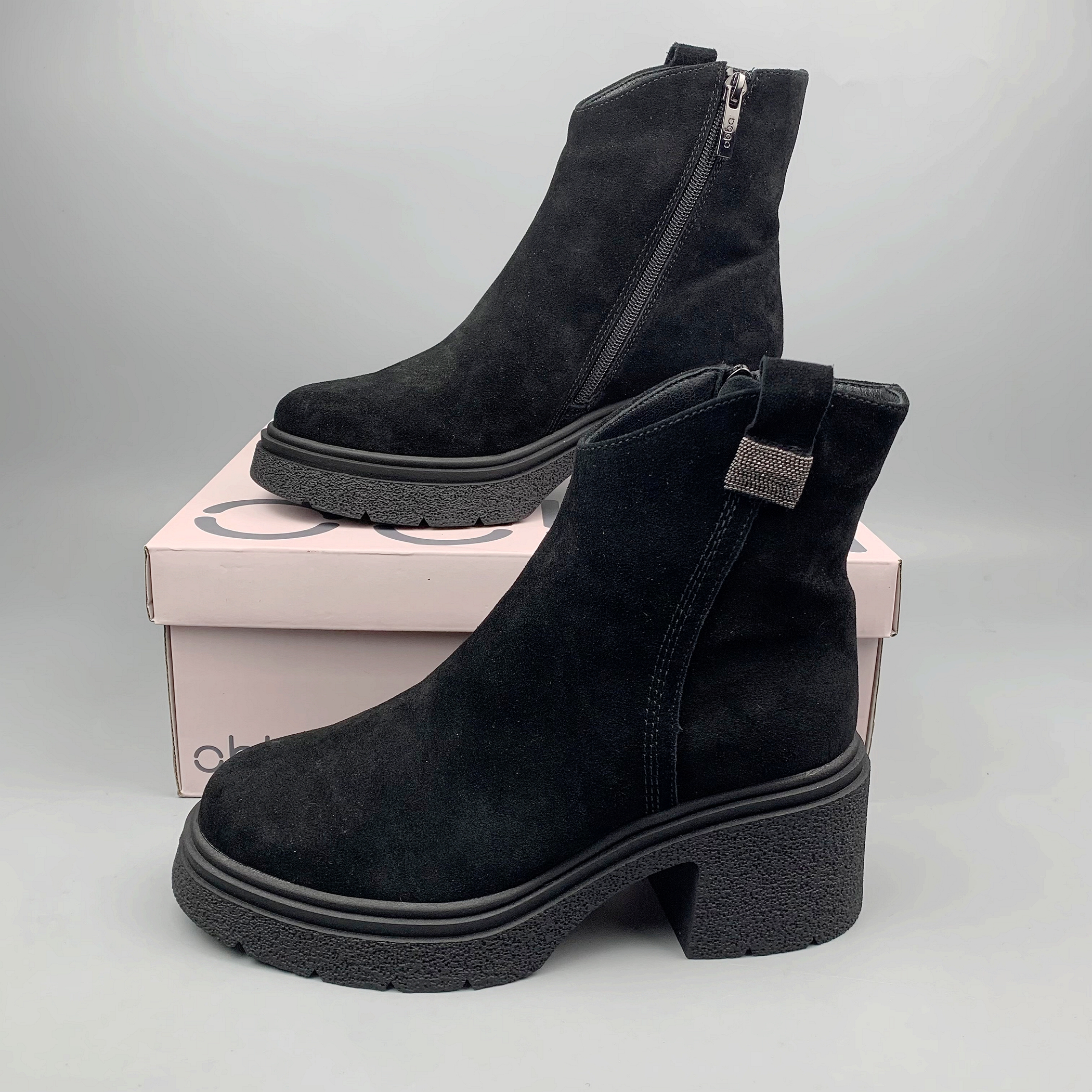 加绒加厚保暖舒适侧拉链高跟短靴